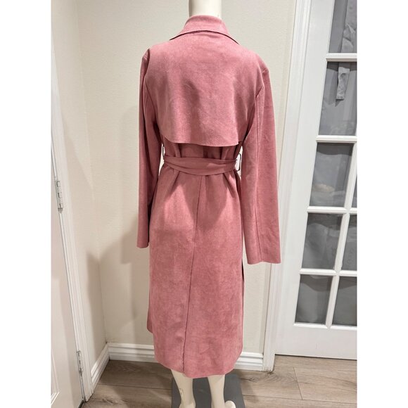 Few Moda New York Faux Suede Trench Coat NWOT - Picture 3 of 5
